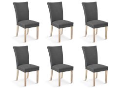 Grace 6 Piece Upholstered Dining Chair - Dark Grey