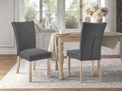 Grace Upholstered Dining Chair - Set of 2 - Dark Grey