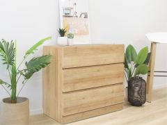 Harris 3 Drawers Tallboy - Oak