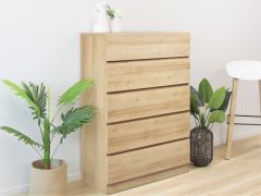 Harris 5 Drawers Tallboy - Oak
