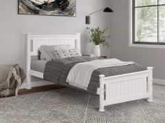Davraz Single Wooden Bed Frame - White