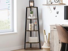 TAI 4 Tier Wooden Corner Bookshelf - BLACK
