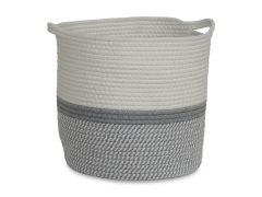 Cotton Rope Basket - WHITE + GREY