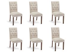Lucia 6 Piece Upholstered Dining Chair - Beige