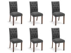 Lucia 6 Piece Upholstered Dining Chair - Dark Grey