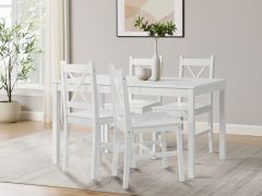 Chloe 5 Piece Dining Set - White