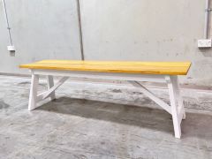 Bali Dining Bench Seat - Oak + White