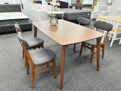 Ascot 6 Seater Dining Table - Walnut