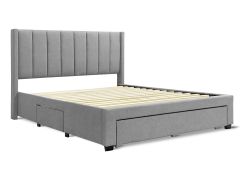 Hopkins Queen Bed Frame with Storage - Grey