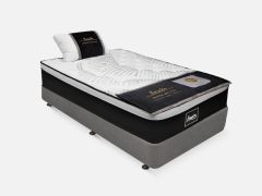 VINSON Fabric Single Bed with Premier Back Support Mattress - GREY