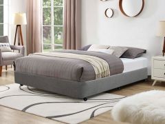 VINSON Fabric Double Bed Base - GREY