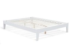 MERI Queen Wooden Bed Frame - WHITE
