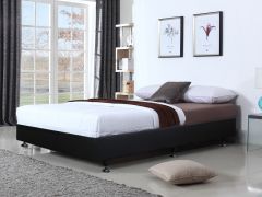 VINSON Fabric Queen Bed Base - BLACK