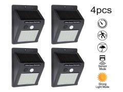 30 LED Wall Mounted Motion Solar Light - Set of 4