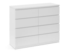 TONGASS Wooden Low Boy 8 Drawers - WHITE