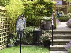 Garden Protection Repellent Bird Scarer Rotating Head Owl Statue