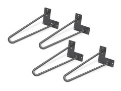 35CM Hairpin Table Leg 2 Rod Steel Metal 4PCS Set