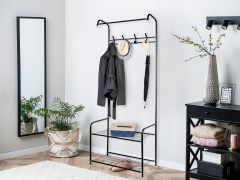 Clothing Garment Rack with Shelves - BLACK