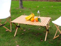 Folding Outdoor Camping Table 90cm - Natural