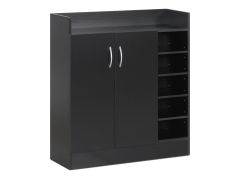 MAUI 2 Door Shoe Cabinet Storage Rack - BLACK