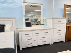 Aurora Solid Wood 7 Drawer Dresser - White