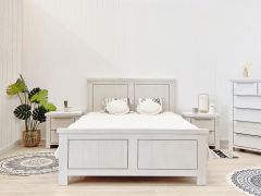 Lincoln Solid Wood Queen Bed Frame - White
