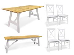Bali 6 Piece Dining Room Furniture Package - White