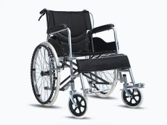 Self-Propelled Wheelchair with Locking Hand Brakes - BLACK