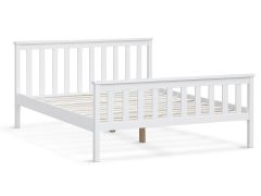 ANDES Double Wooden Bed Frame - WHITE