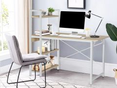 Kendahl 120cm Computer Desk with Bookshelf - White
