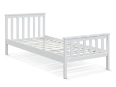 ANDES Single Wooden Bed Frame - WHITE