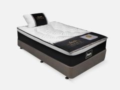 VINSON Fabric Single Bed with Premier Back Support Mattress - SLATE