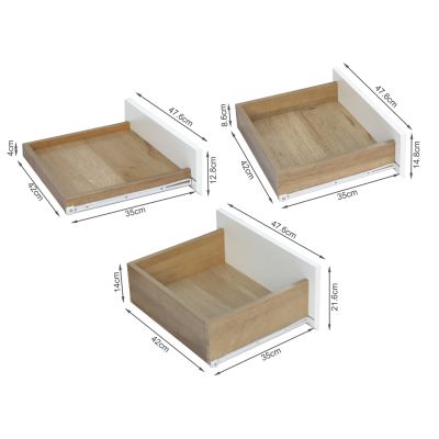 Harris 6 Drawer Tallboy with Mirror - Oak + White