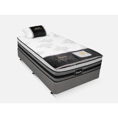 VINSON Fabric Single Bed with Luxury Latex Mattress - GREY