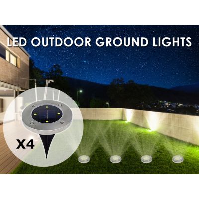 LED Solar Outdoor Garden Ground Lights 4PCS
