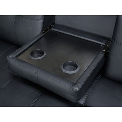 VENICE 3 Seater Sofa bed with Cup Holders - BLACK