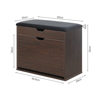 HAWEA Shoe Rack Wooden Storage Cabinet 3 Layer - WALNUT