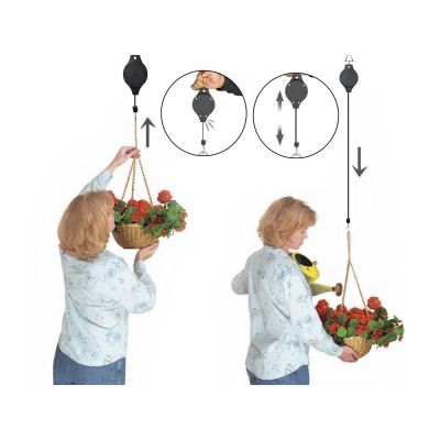 Retractable Pulley Plant Hanger Hanging Basket Hooks 2PCS