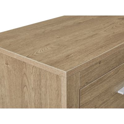 Vicente Wooden Tallboy 5 Drawers - Oak
