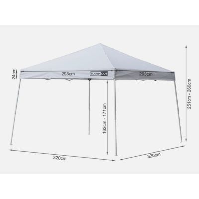 TOUGHOUT Zephyr Pop Up Gazebo 3x3M WHITE