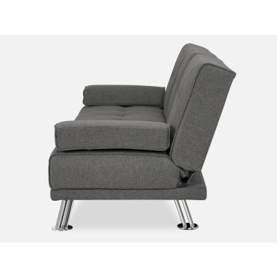 VENICE 3 Seater Sofa bed with Cup Holders - DARK GREY