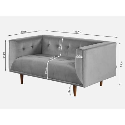 MANAROLA 2 Seater Sofa - GREY