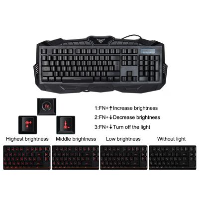 3 Colour LED Backlit  Gaming Keyboard Mouse Set