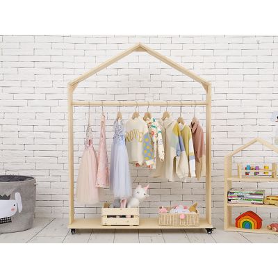VOLTA Kids House Clothing Rack - OAK