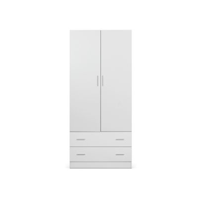 Bram 2 Door Wardrobe with 2 Drawers - White
