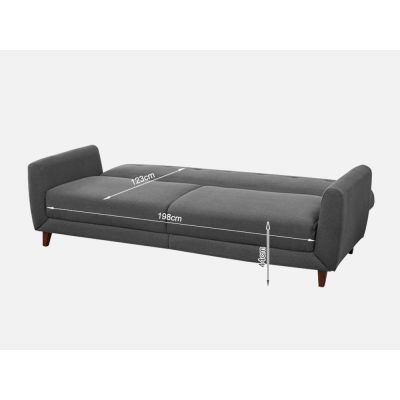 MUNICH 3-Seater Sofa Bed DARK GREY
