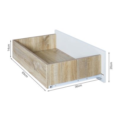 Bram Low Boy 8 Drawer Chest Dresser - Oak + White