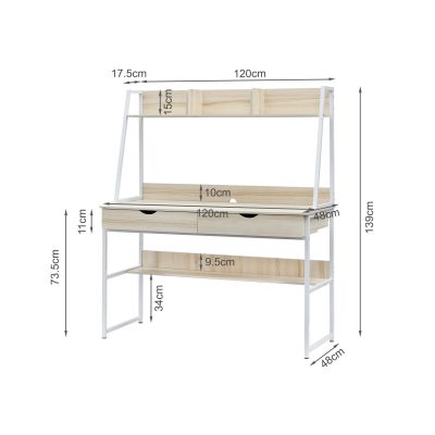 Siya 120cm Computer Desk with Drawers - Oak