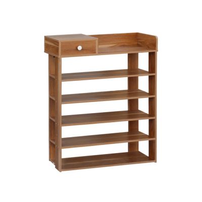 PUKAKI 6 Tiers Shoe Rack Organiser Shelf - MAPLE