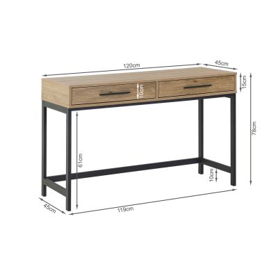 Lennox 120cm Computer Desk - Dark Oak